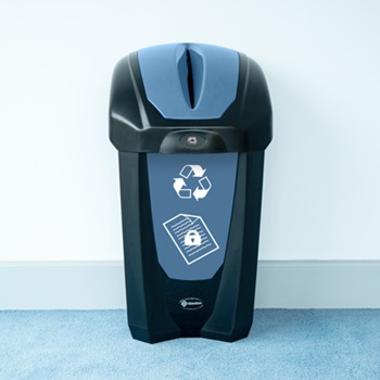 nexus 30 black paper recycling bin frontal view
