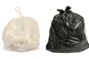 a black bin sack tied up