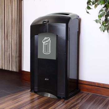 nexus 100 general recycling bin against a white wall