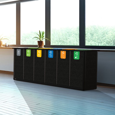 Origin&trade; Infinity Hexa 420 Litre Recycling Station 6 Waste Streams