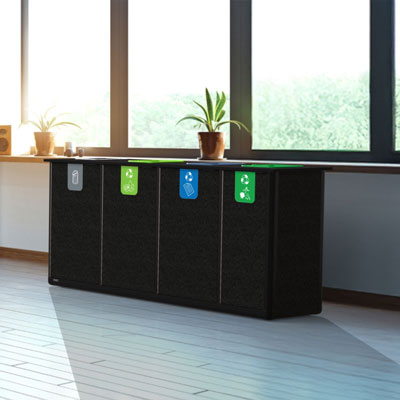 Origin&trade; Infinity Quad 280 Litre Slimline Recycling Station 4 Waste Streams