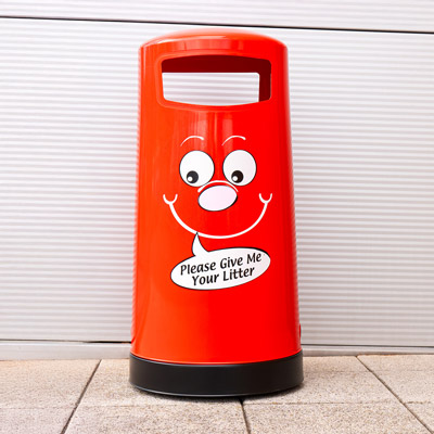 Topsy&trade; 65 Litter Bin with Billy Bin-it&trade; Symbol
