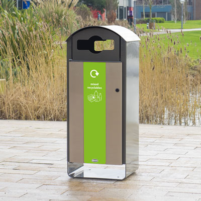 Electra™ Curve 85 Mixed Waste Recycling Bin