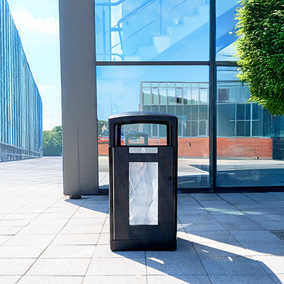 Origin™ Insight 110 Transparent Security Recycling Bin Made from Recycled Materials
