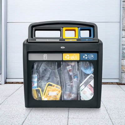 Nexus® Evolution City Vision Trio Recycling Bin